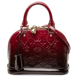 Red Louis Vuitton Monogram Vernis Ombre Alma BB Satchel