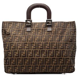 Grand sac cabas Twins Fendi en toile Zucca marron