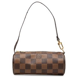 Bolso de mano Louis Vuitton Damier Ebene Papillon Pochette Marrón