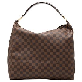 Borsa a tracolla Louis Vuitton Damier Ebene Portobello GM marrone