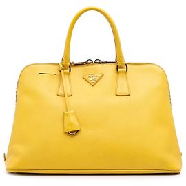 Borsa Prada Large Saffiano Lux Promenade Gialla
