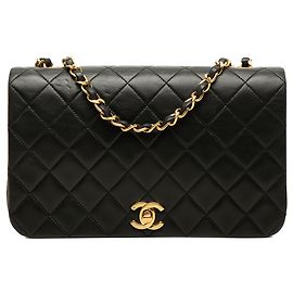 Borsa a tracolla Chanel Small CC Quilted Lambskin Full Single Flap Nera