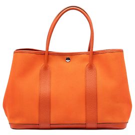 Borsa Tote Garden Party 36 Hermès in Toile e Negonda Arancione