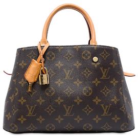 Bolsa Satchel Louis Vuitton Monogram Montaigne BB Castanha