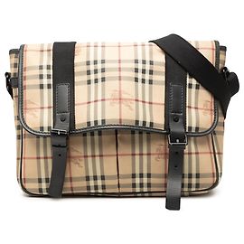 Bolso bandolera Burberry Haymarket Check de lona revestida beige