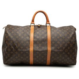 Borsa da viaggio Louis Vuitton Monogram Keepall 55 Marrone