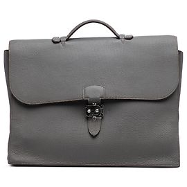 Mala de Negócios Hermès Togo Sac A Depeches 38 Cinza