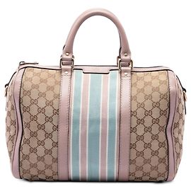 Borsa Boston Satchel Gucci Medium GG Canvas Web Joy Rosa