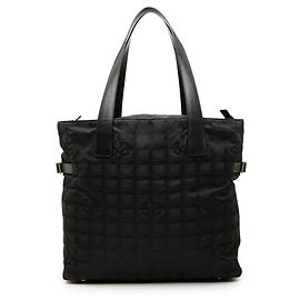 Borsa Tote Chanel New Travel Line in nylon nero