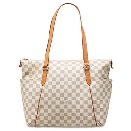 Borsa Tote Louis Vuitton Damier Azur Totally MM Bianca