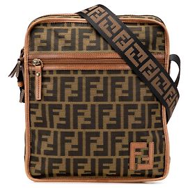 Borsa a tracolla Fendi Zucca Canvas marrone