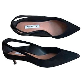Décolleté Slingback Aquazzura in camoscio nero