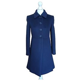 Miu Miu Dunkelblauer Schurwollmantel
