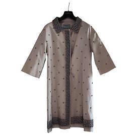 Prada Beige Mantel mit Kristallen