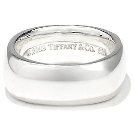 Tiffany & Co. Square Smooth Band Ring Silber 925 Sterlingsilber Gr. 55 Luxus
