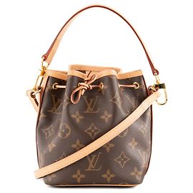 LOUIS VUITTON - Bolsa de ombro Noé Nano Louis Vuitton em tela revestida monogramada