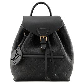 LOUIS VUITTON - Louis Vuitton Montsouris Rucksack aus schwarzem Empreinte-Leder