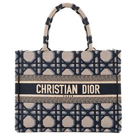DIOR - Borsa shopper BookTote media Dior in tela grigia e blu
