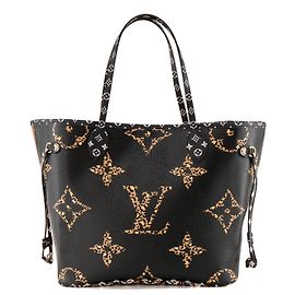 LOUIS VUITTON - Borsa tote Neverfull MM Giant Jungle Léopard Louis Vuitton in toile enduite monogrammée edizione limitata