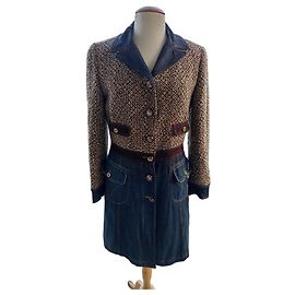 Dolce & Gabbana Tweed & Denim Mantel