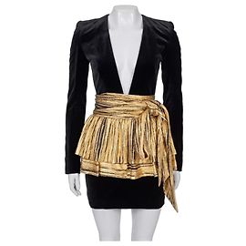 Alexandre Vauthier Gold Peplum Kleid NWOT Sz.36 Gebraucht
