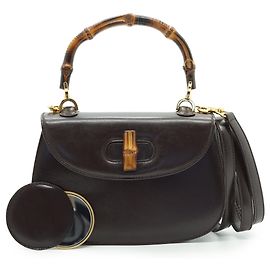 Gucci Borsa 2 Way Small Top Handle Bamboo 1947 Reedition in pelle marrone