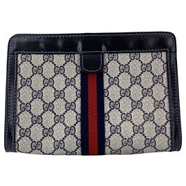 Gucci Clutch Ophidia Vintage in tela blu Monogram GG Supreme Web