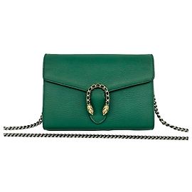 GUCCI Dionysus Mini-Schultertasche aus grünem Leder