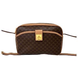 Céline Celine Vintage Logo Schultertasche aus Leder mit Ring-Hardware