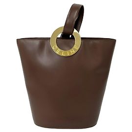 Céline Sac cabas épaule en cuir Celine Vintage avec logo circulaire