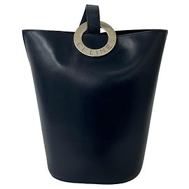 Céline Sac en cuir Celine Vintage avec logo circulaire en métal