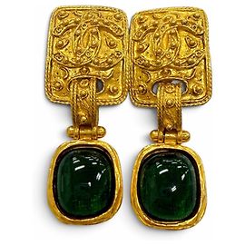 Pendientes Chanel Vintage 95A Coco Mark Gripoix Swing