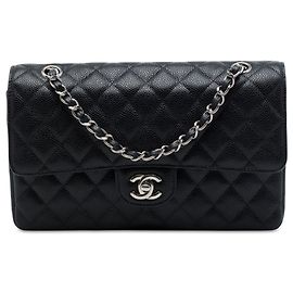 Chanel Black Medium Classic Caviar Double Flap
