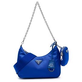 Prada Blue Saffiano Trimmed Tessuto Re Edition 2005 Satchel