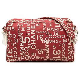 Borsa a tracolla Chanel 31 Rue Cambon in tela stampata rossa
