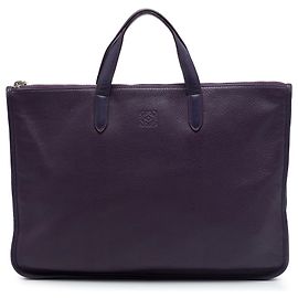 Pasta LOEWE Anagram Toledo em couro roxo