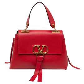 Borsa Valentino Red Medium in pelle di vitello grana VRing