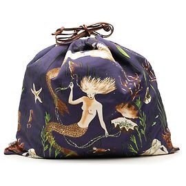 Pouch con coulisse LOEWE Blue Paula Ibiza in tela con stampa sirena