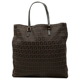 Borsa Tote Fendi in tela Zucchino marrone