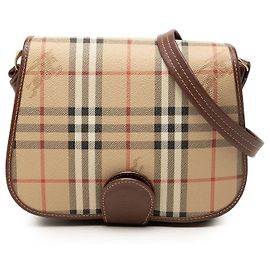 Burberry Beige Haymarket Check Crossbody aus beschichtetem Canvas