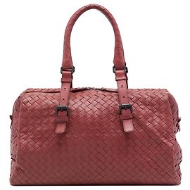 Borsa Boston Bottega Veneta in Nappa Intrecciato rossa