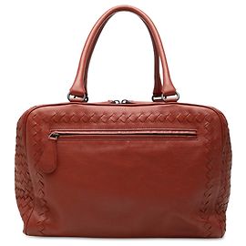 Borsa Bottega Veneta Madras Brera in pelle di capra con rifiniture Intrecciato, marrone, Medium