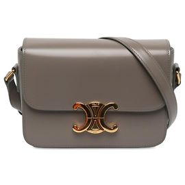 Céline Celine Brown Teen Shiny Calfskin Triomphe Crossbody