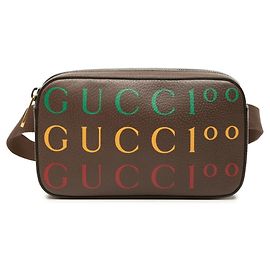 Pochete Gucci 100th Anniversary em couro marrom