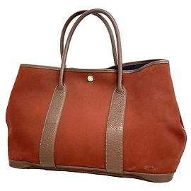 Hermès Sac Cabas Hermes Garden PM en Toile Officier Marron