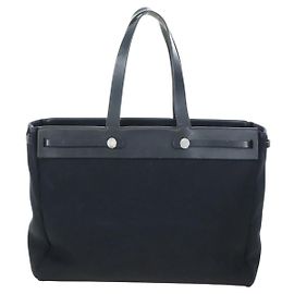 Hermès Herbag Cabas Toile and Leather MM