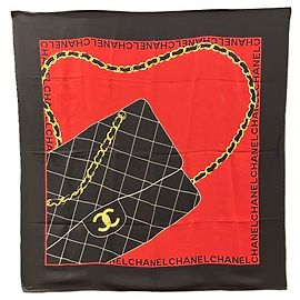 Foulard Chanel in seta Matelassé Marrone Arancione
