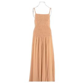 Vestido maxi bege Totême em viscose