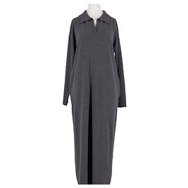 Autre Marque Vestido largo de lana gris con cuello polo THE FRANKIE SHOP