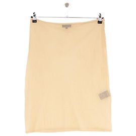 Jupe droite mi-longue en coton beige Soeur